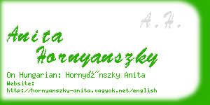 anita hornyanszky business card